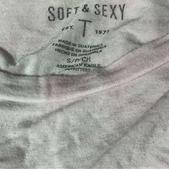 American Eagle Soft & Sexy Baby Pink Tie Dye Tee Size Small - Picture 2 of 2